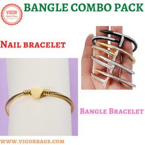 Nail bracelet for women trendy 18K Bangle & Gold Plated Bangle Bracelet for wome